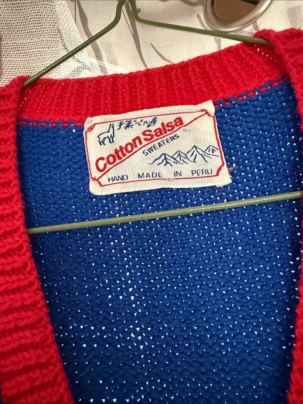 Cotton Salsa Hand Made Women’s Hot Air Balloon Knit Vest - Blue & Red